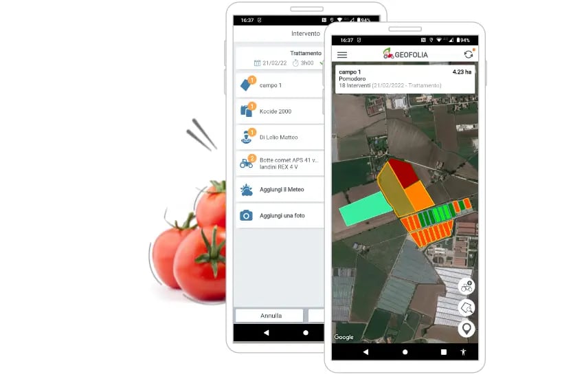 geofolia ortofrutticole per smartphone